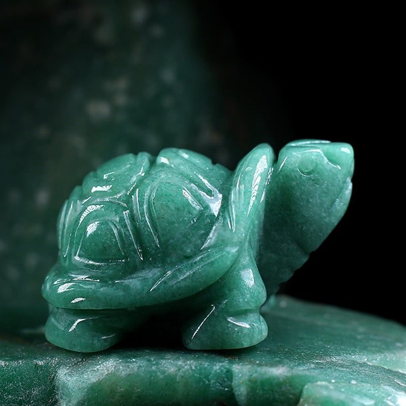 Turtle Statue Hand Carved Animal Figurine