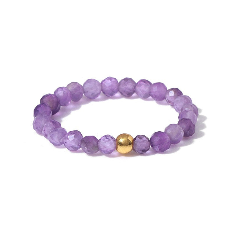 3mm Multi Round Faceted Bead Ring Elastic Rings Stackable