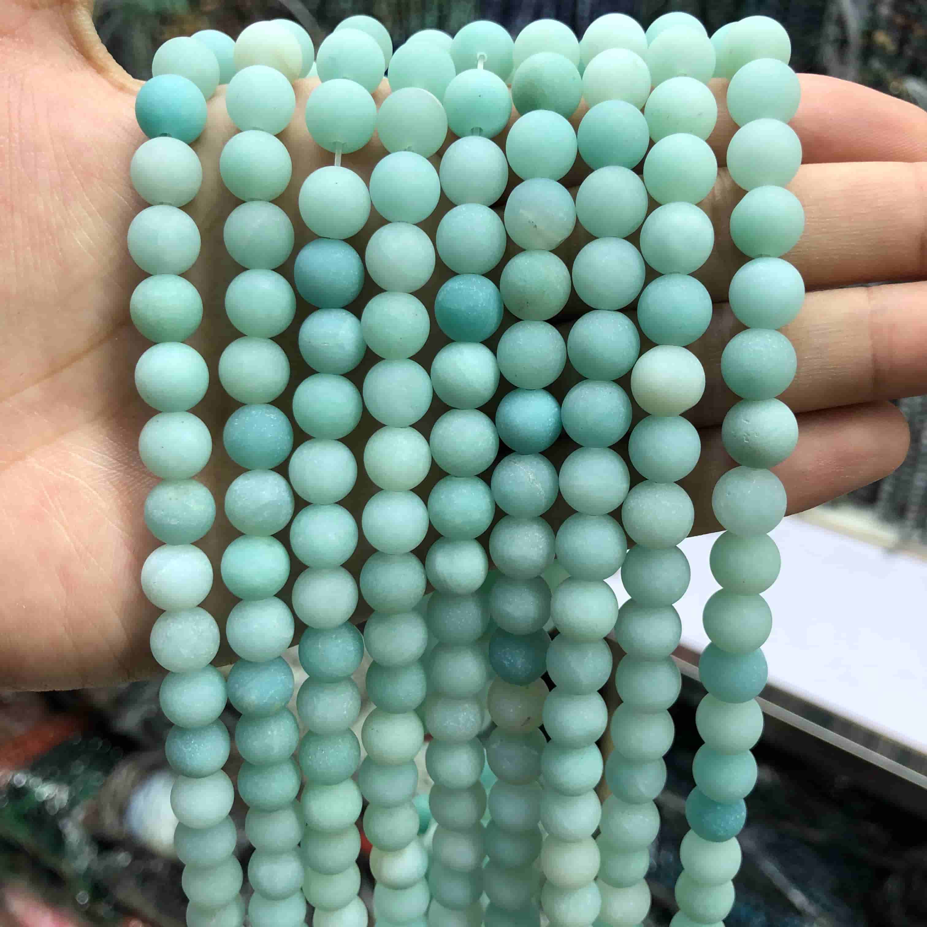 Round Matte Beads Crystal/Quartz/Jasper/Agate 4mm 6mm 8mm 10mm