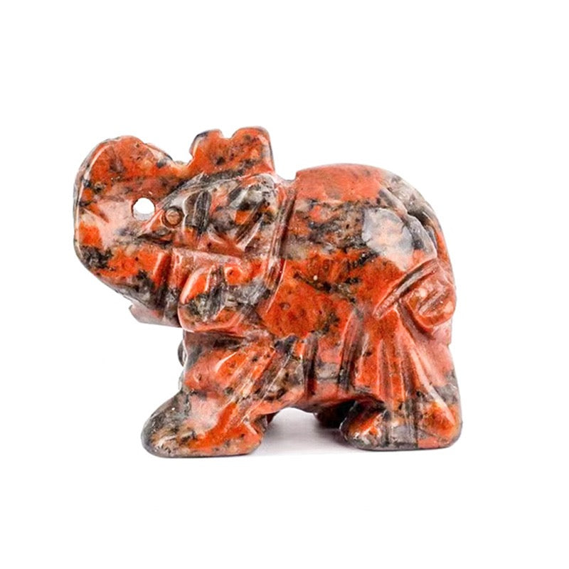 Elephant Figurine Hand Carved Animal Figurine