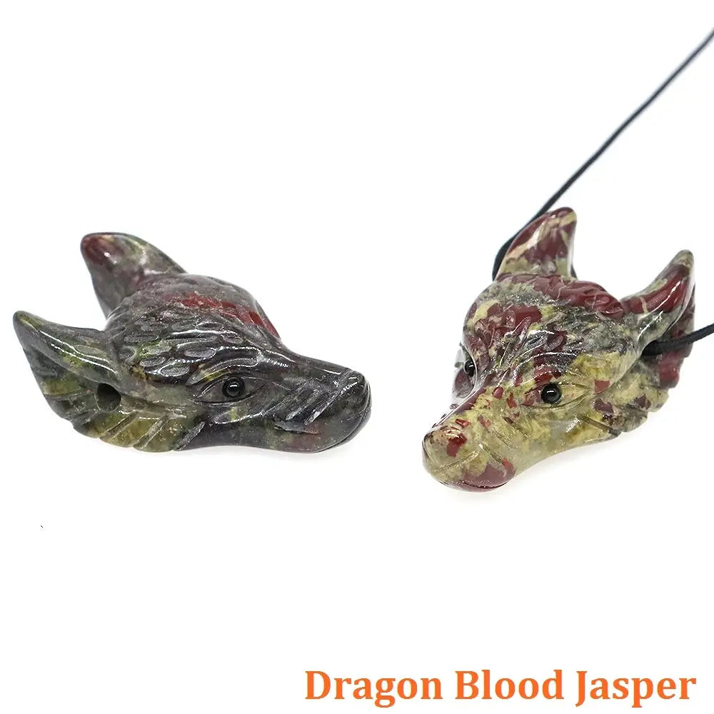 Wolf Head Statue Hand Carved Animal Figurine