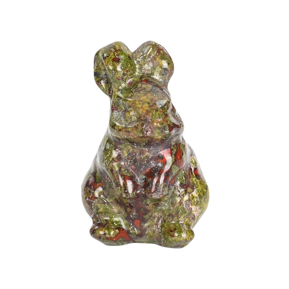 Cute Rabbit Statue Hand Carved Animal Figurine