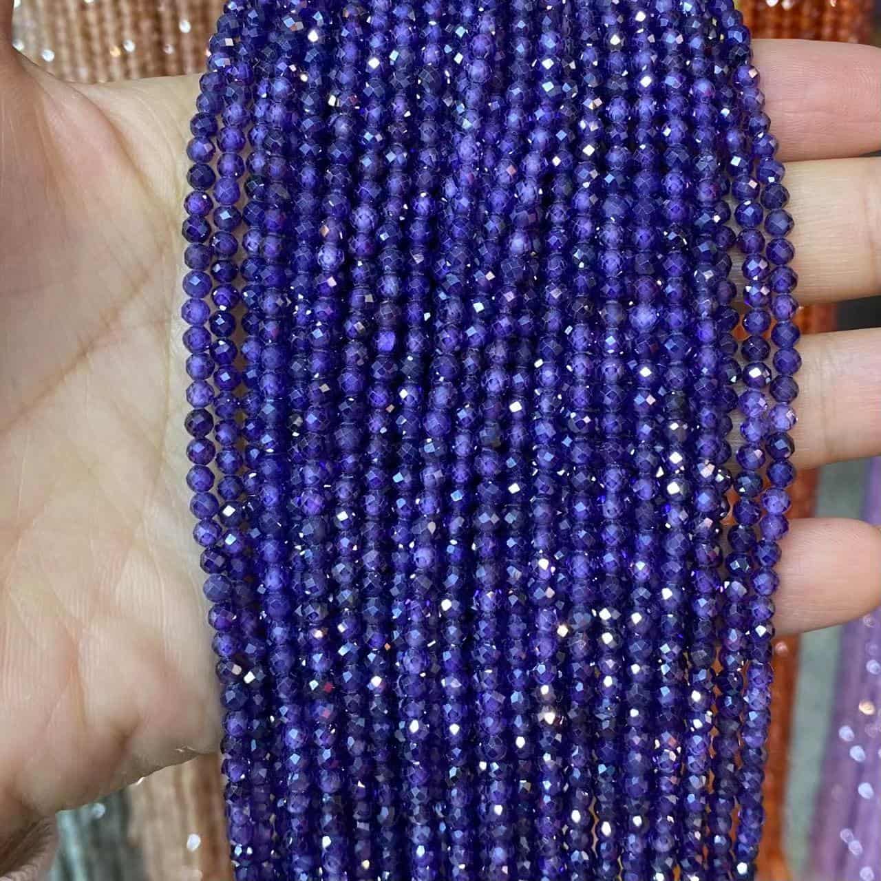 Cubic Zirconia Beads CZ Round Faceted Beads 2mm 3mm 4mm