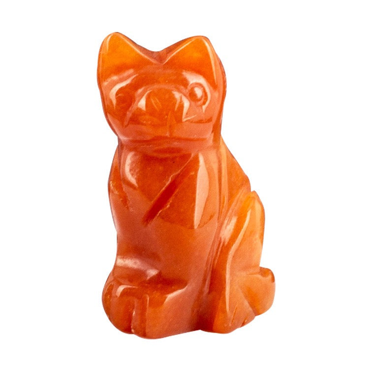 Cat Statue Hand Carved Animal Figurine