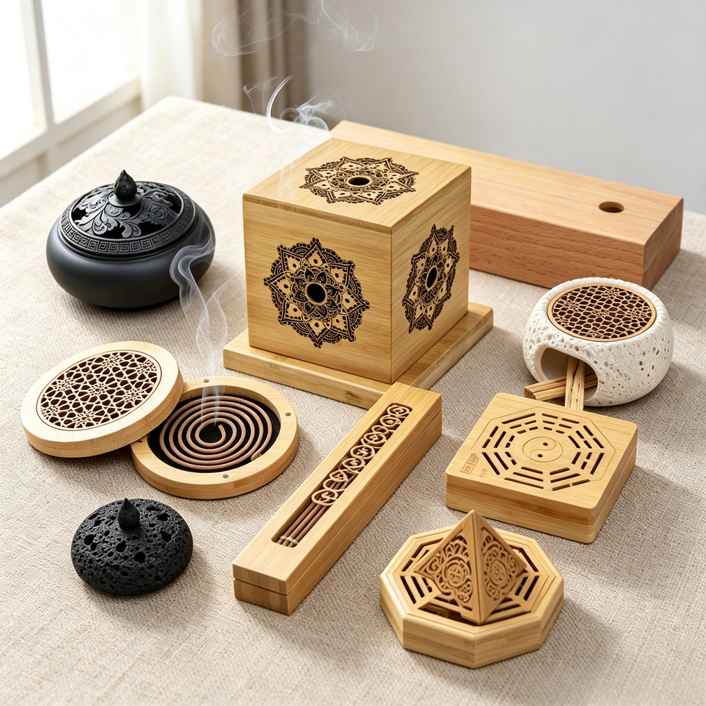 For Sage or Incense Sacred Geometry Hollow Healing Box
