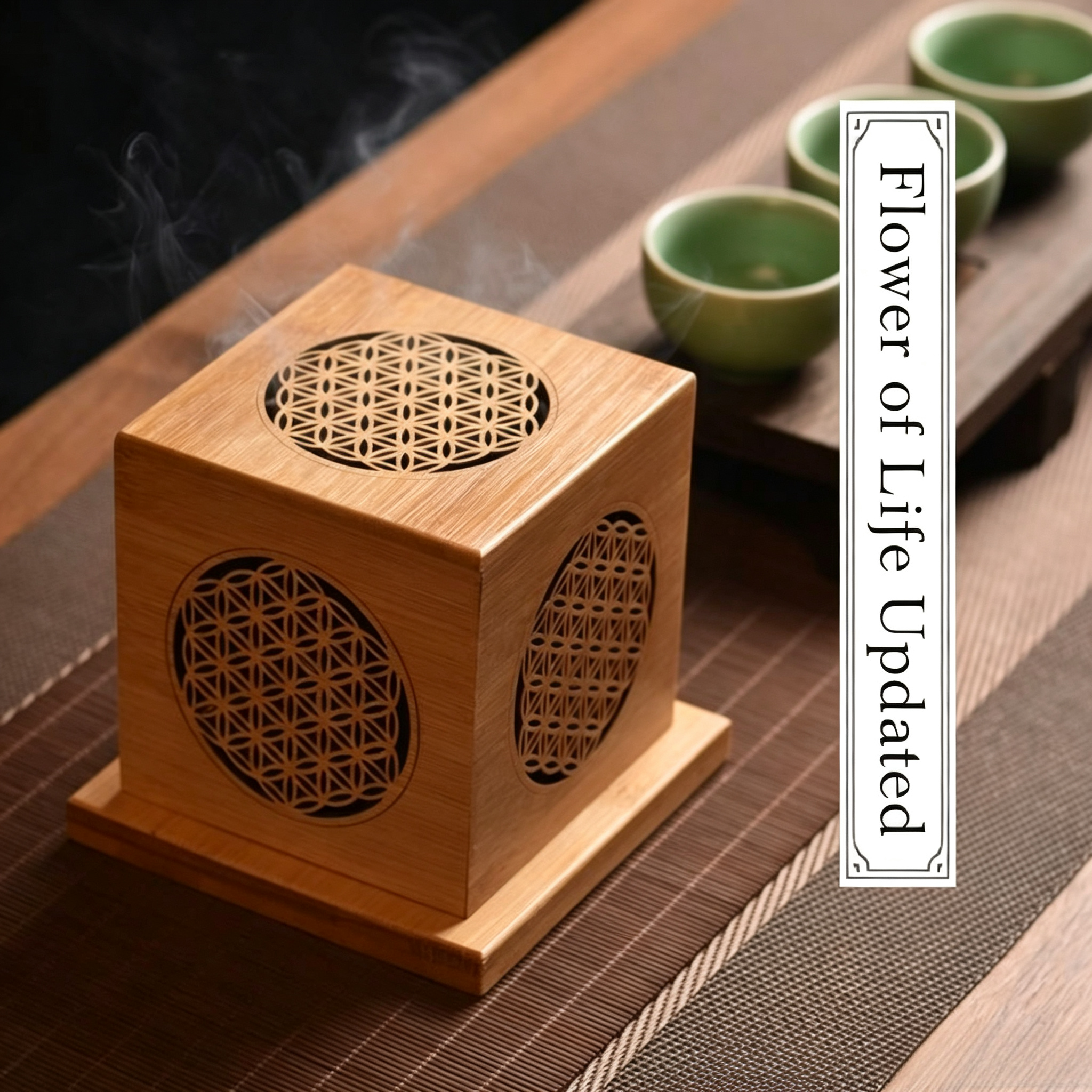 For Sage or Incense Sacred Geometry Hollow Healing Box