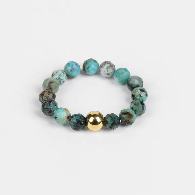 3mm Multi Round Faceted Bead Ring Elastic Rings Stackable