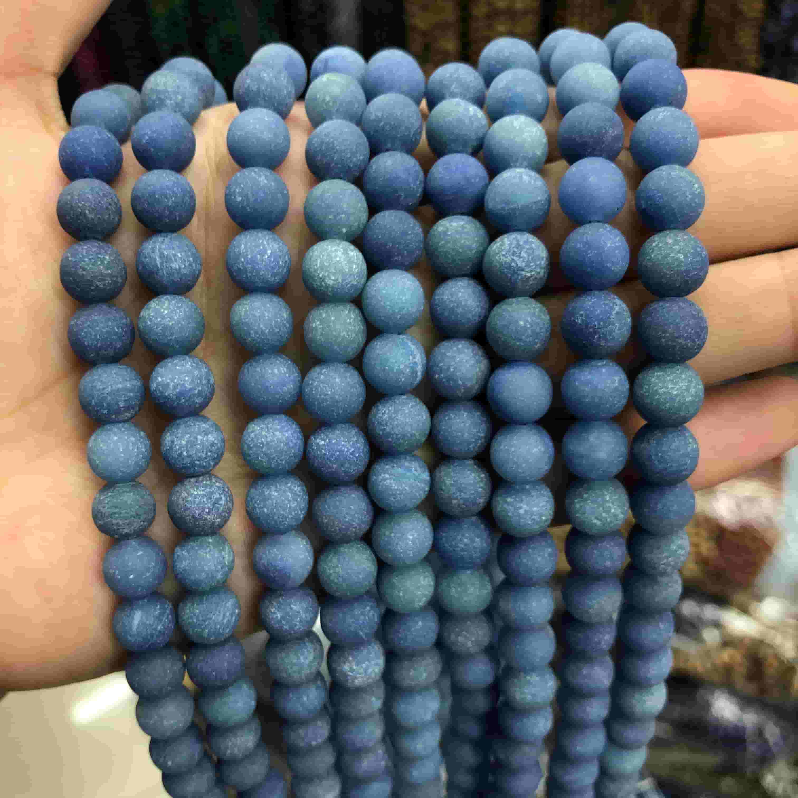 Round Matte Beads Crystal/Quartz/Jasper/Agate 4mm 6mm 8mm 10mm