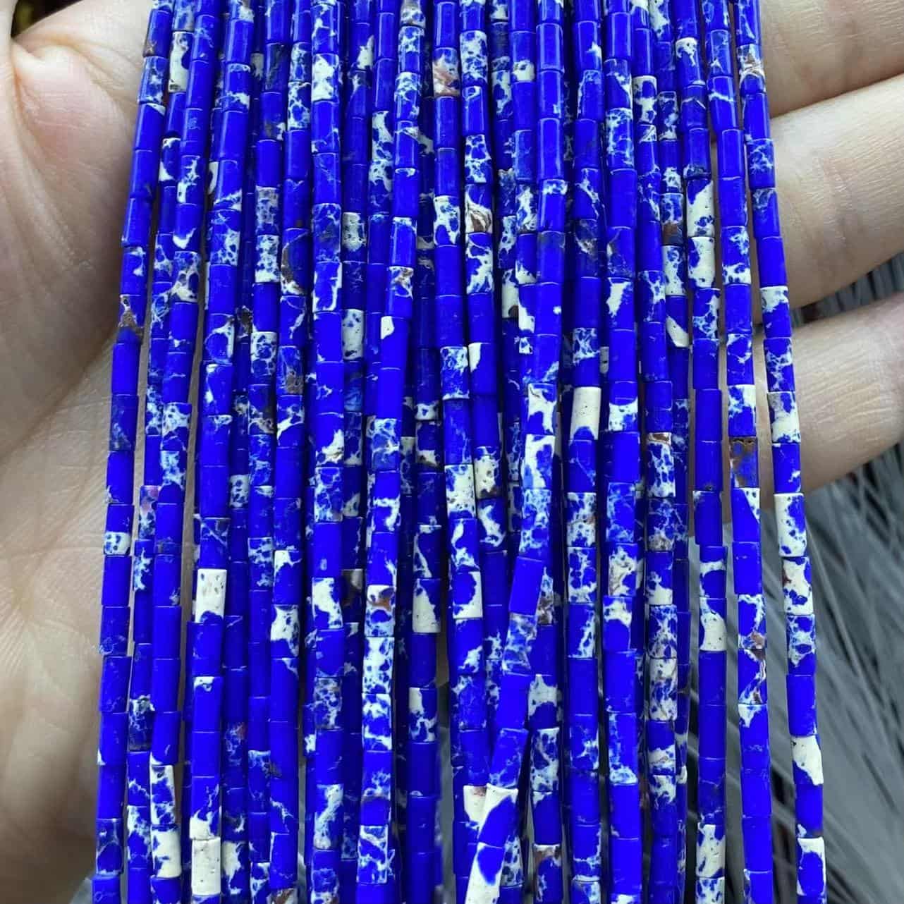 Cylindrical Tube Beads 2x4mm Quartz/Jasper/Agate/Crystal