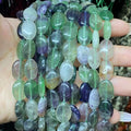 Oval Shape Fluorite Beads