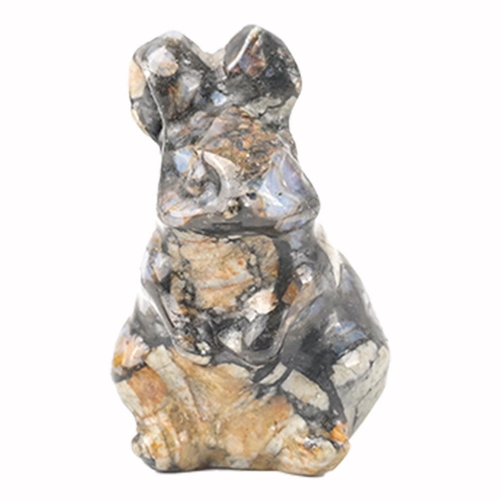 Cute Rabbit Statue Hand Carved Animal Figurine