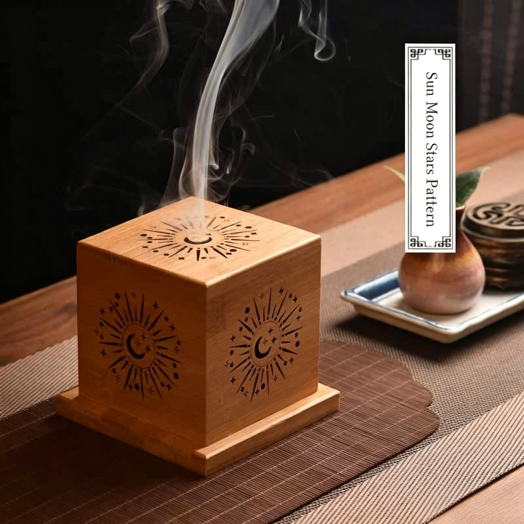 For Sage or Incense Sacred Geometry Hollow Healing Box