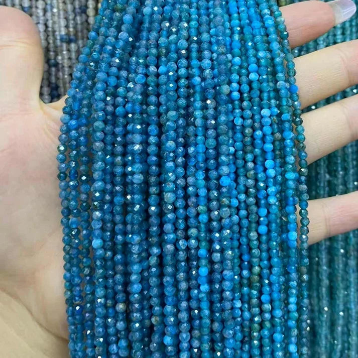 Blue Angelite Tiny Faceted Round Beads 2mm 3mm 4mm