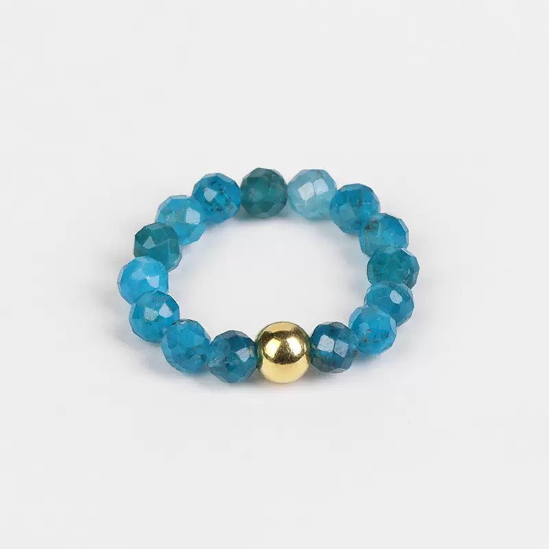 3mm Multi Round Faceted Bead Ring Elastic Rings Stackable