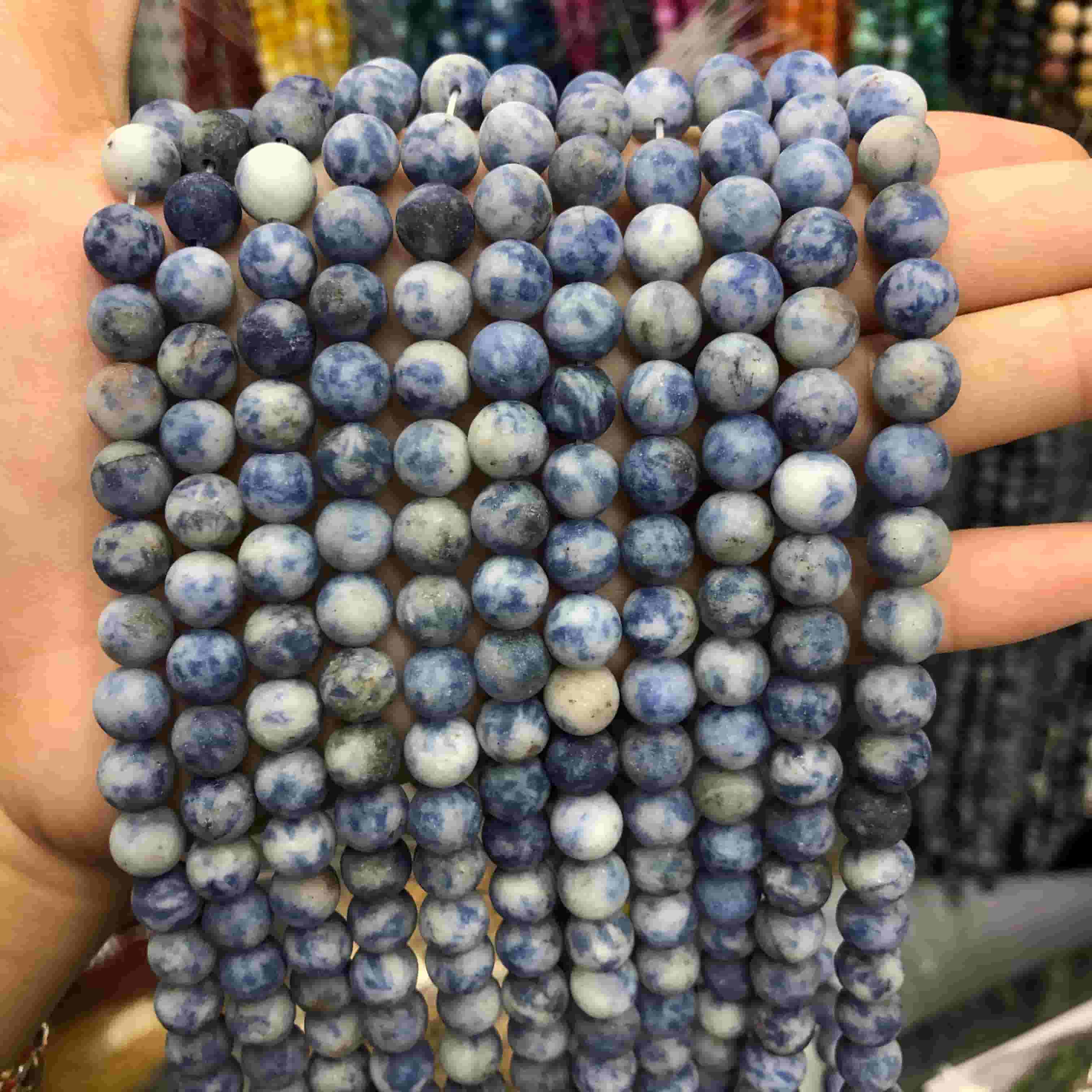 Round Matte Beads Crystal/Quartz/Jasper/Agate 4mm 6mm 8mm 10mm
