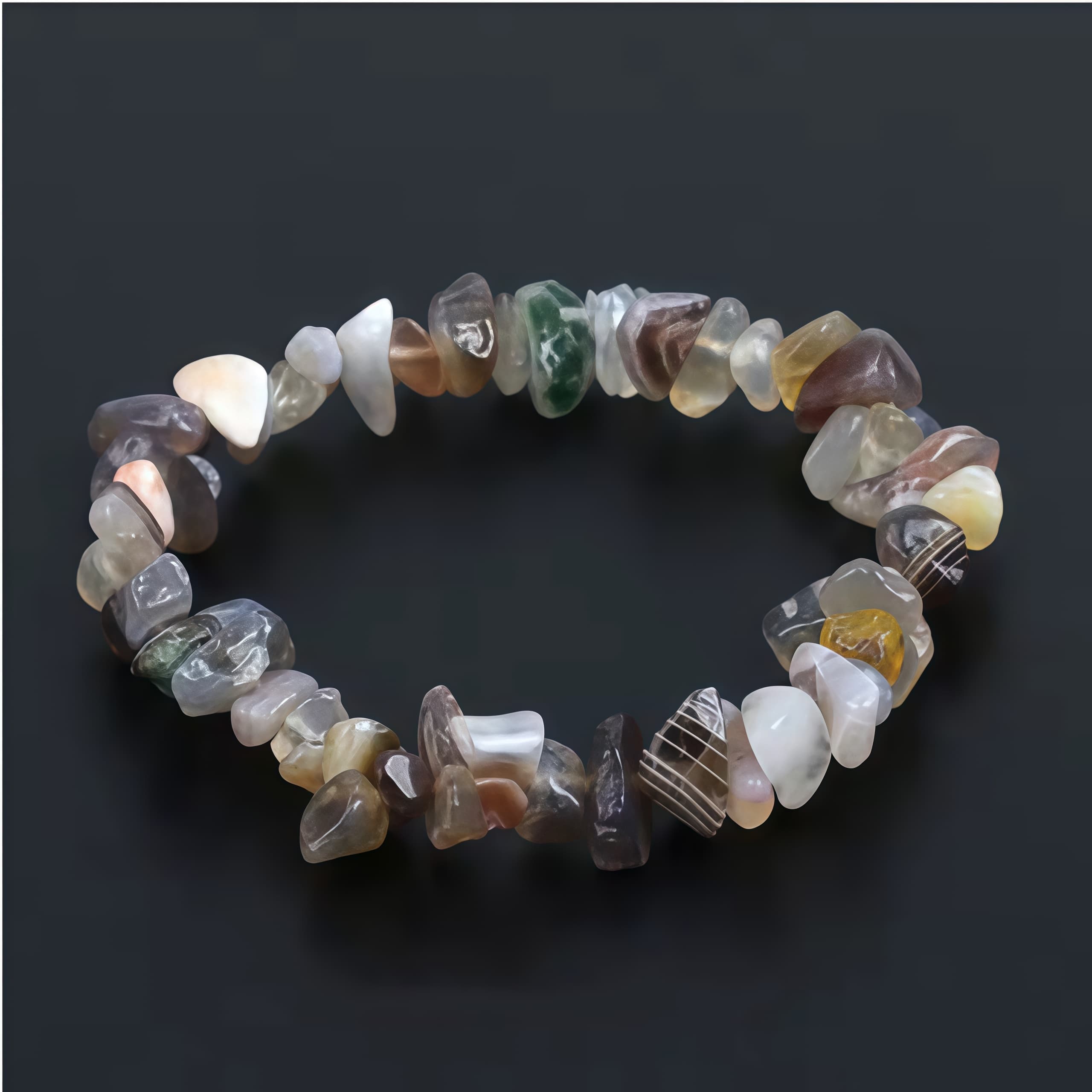 Chip Bead Stretch Bracelet 7.5inch