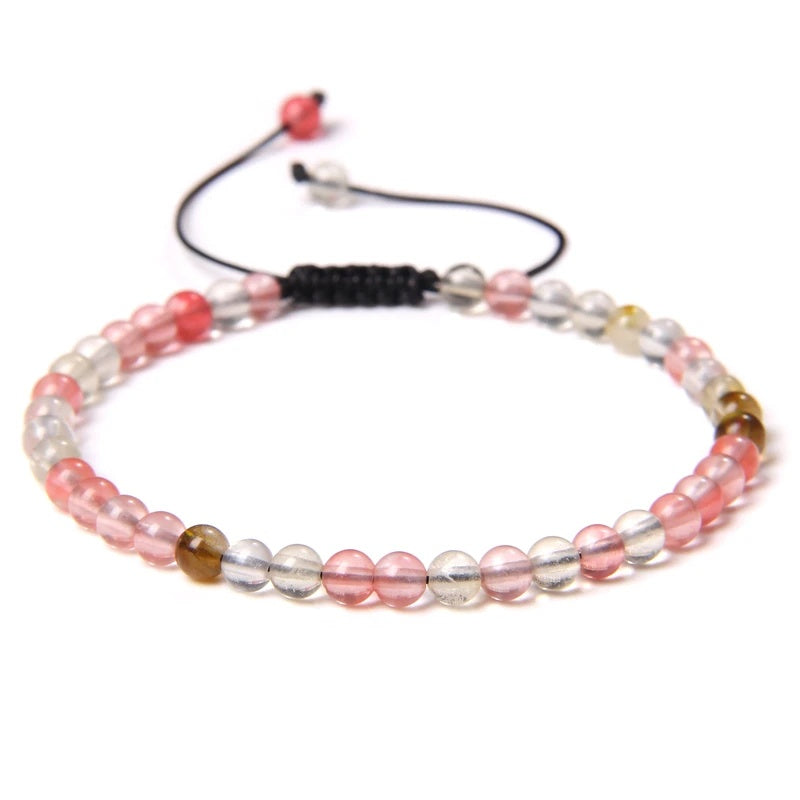 Beads Bracelet Adjustable Rope String Braided Bracelets 4mm 6mm 8mm
