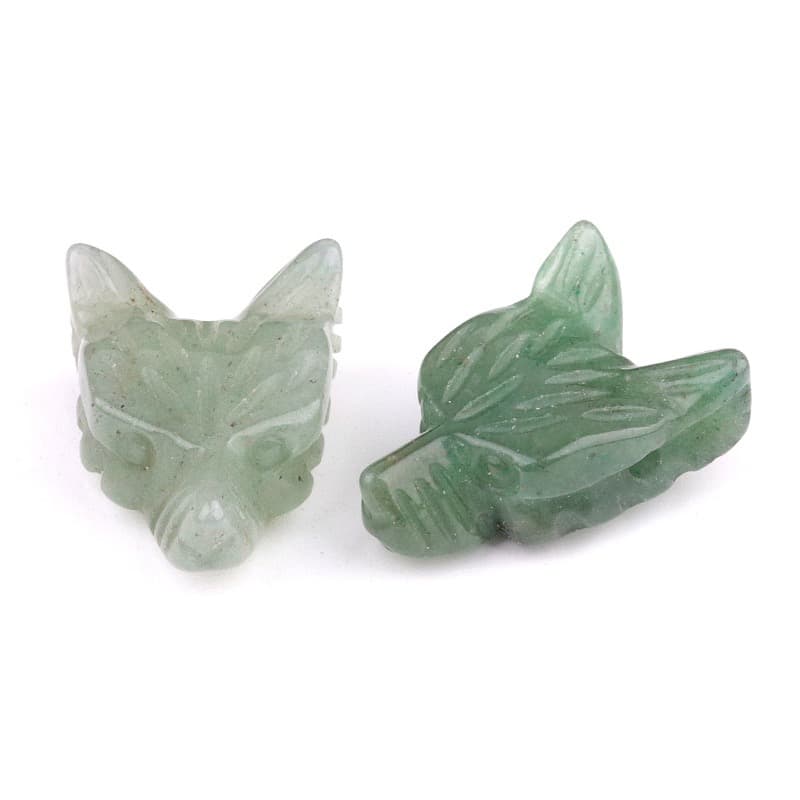 Wolf Head Statue Hand Carved Animal Figurine