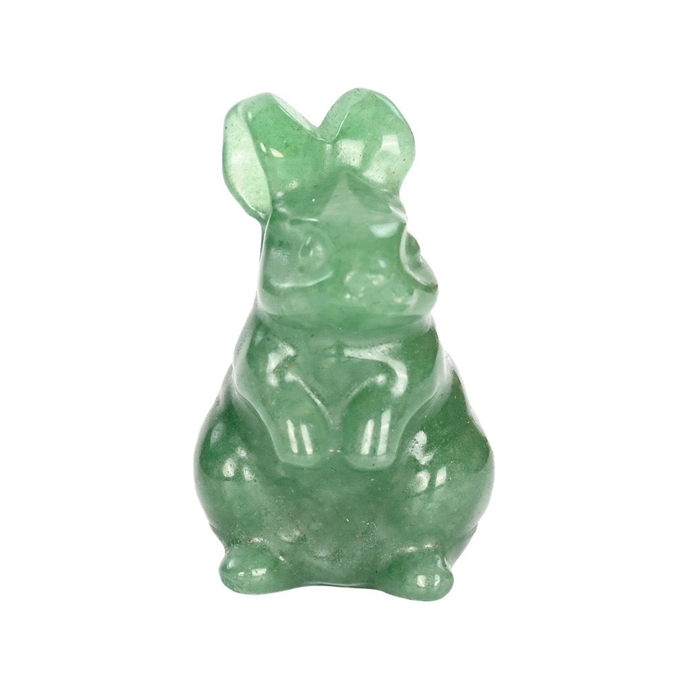 Cute Rabbit Statue Hand Carved Animal Figurine