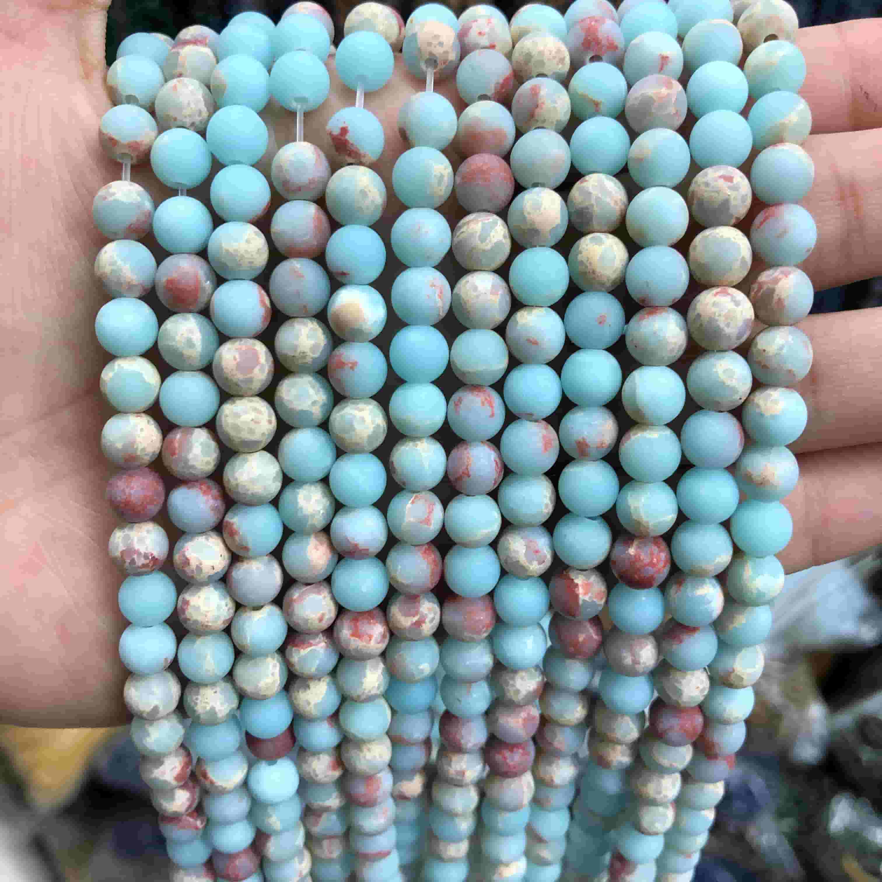 Round Matte Beads Crystal/Quartz/Jasper/Agate 4mm 6mm 8mm 10mm