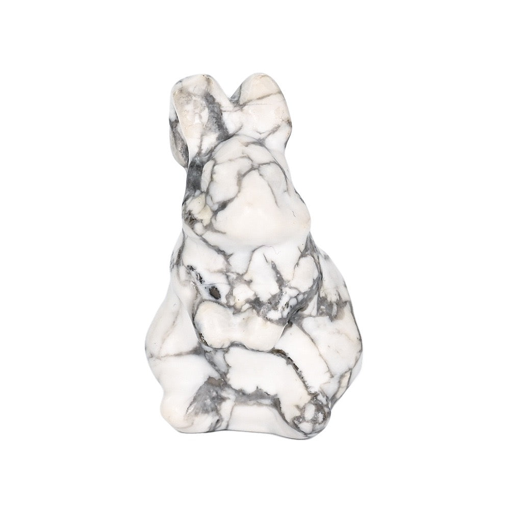 Cute Rabbit Statue Hand Carved Animal Figurine