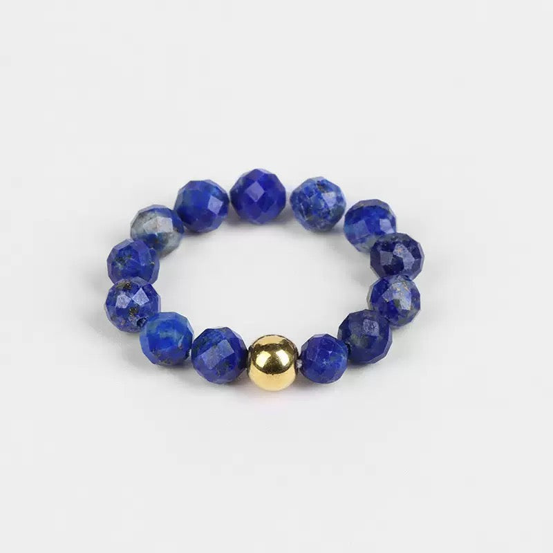 3mm Multi Round Faceted Bead Ring Elastic Rings Stackable