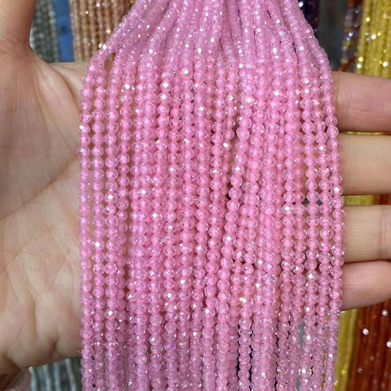 Cubic Zirconia Beads CZ Round Faceted Beads 2mm 3mm 4mm