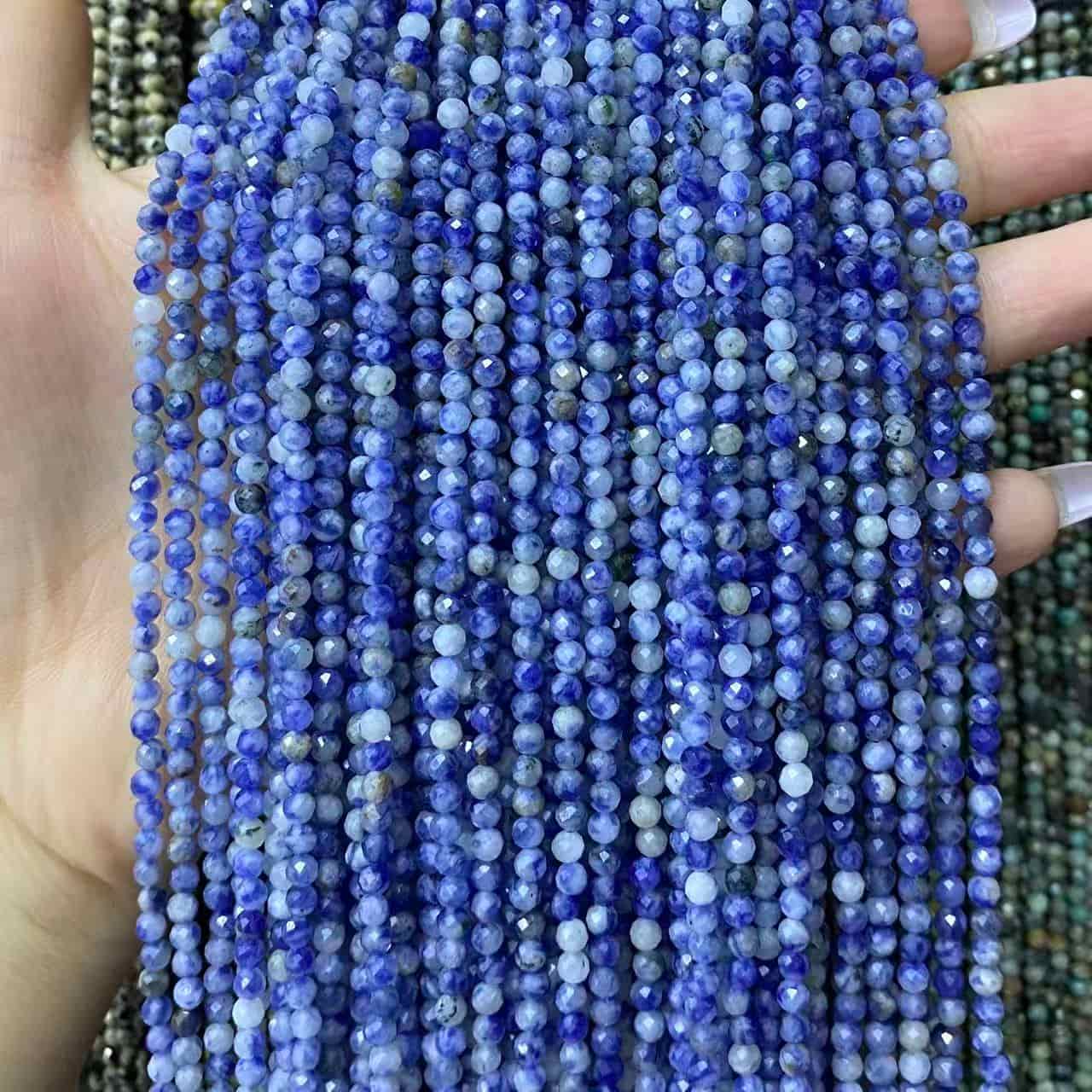 Tiny Round Faceted Beads Gemstone/Quartz/Jasper/Agate 2mm 3mm 4mm