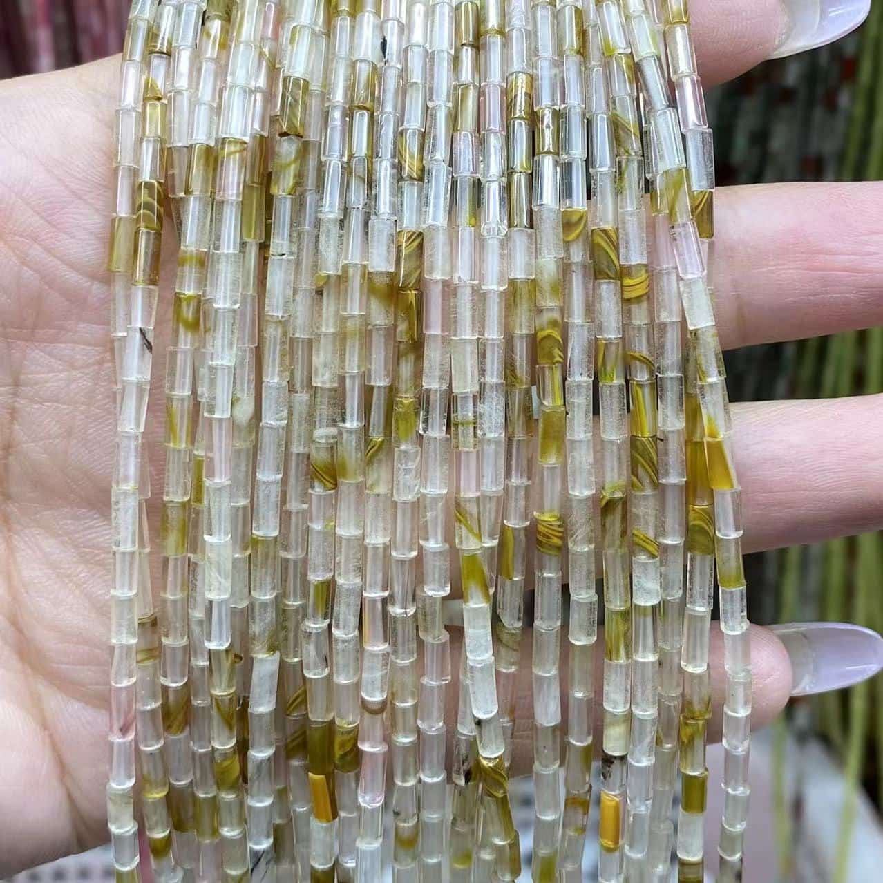 Cylindrical Tube Beads 2x4mm Quartz/Jasper/Agate/Crystal