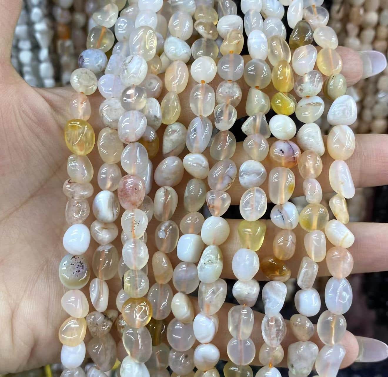 Nugget Smooth Beads 6-8mm Gemstone/Quartz/Jasper/Agate