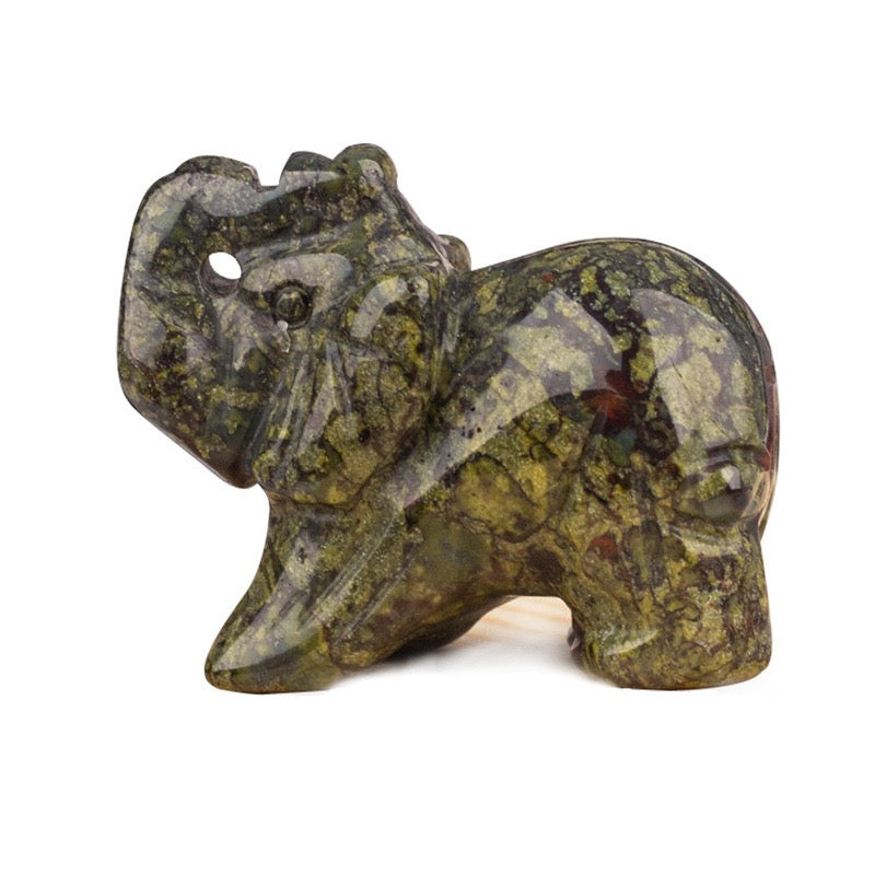Elephant Figurine Hand Carved Animal Figurine