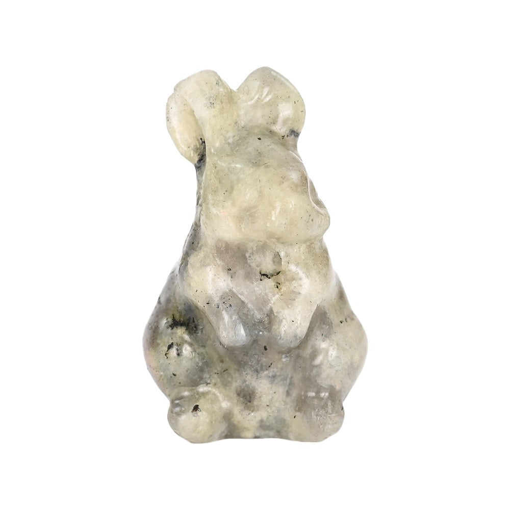 Cute Rabbit Statue Hand Carved Animal Figurine