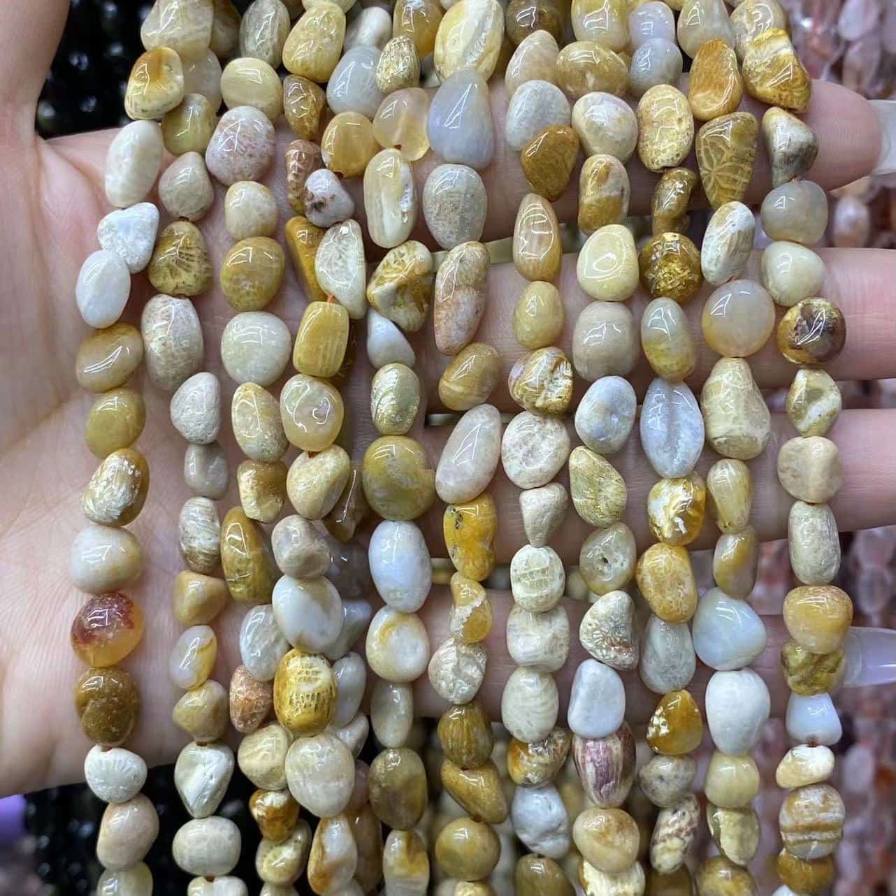 Nugget Smooth Beads 6-8mm Gemstone/Quartz/Jasper/Agate