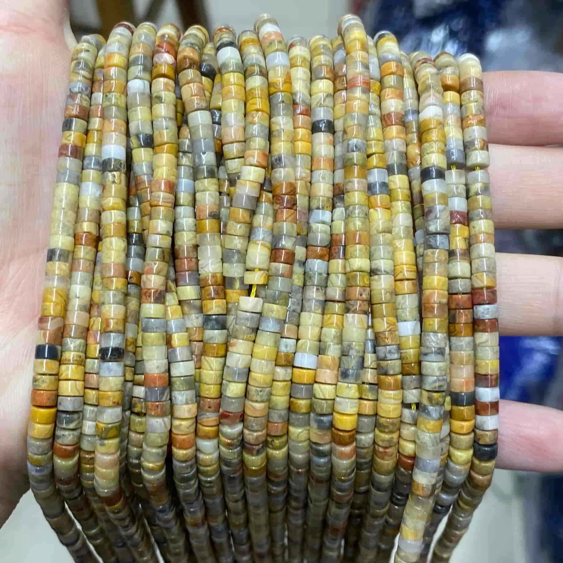 Heishi Rondelle Beads 2x4mm Quartz/Jasper/Agate/Crystal