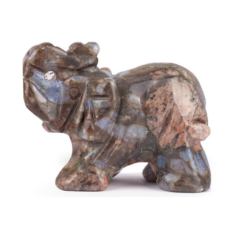 Elephant Figurine Hand Carved Animal Figurine