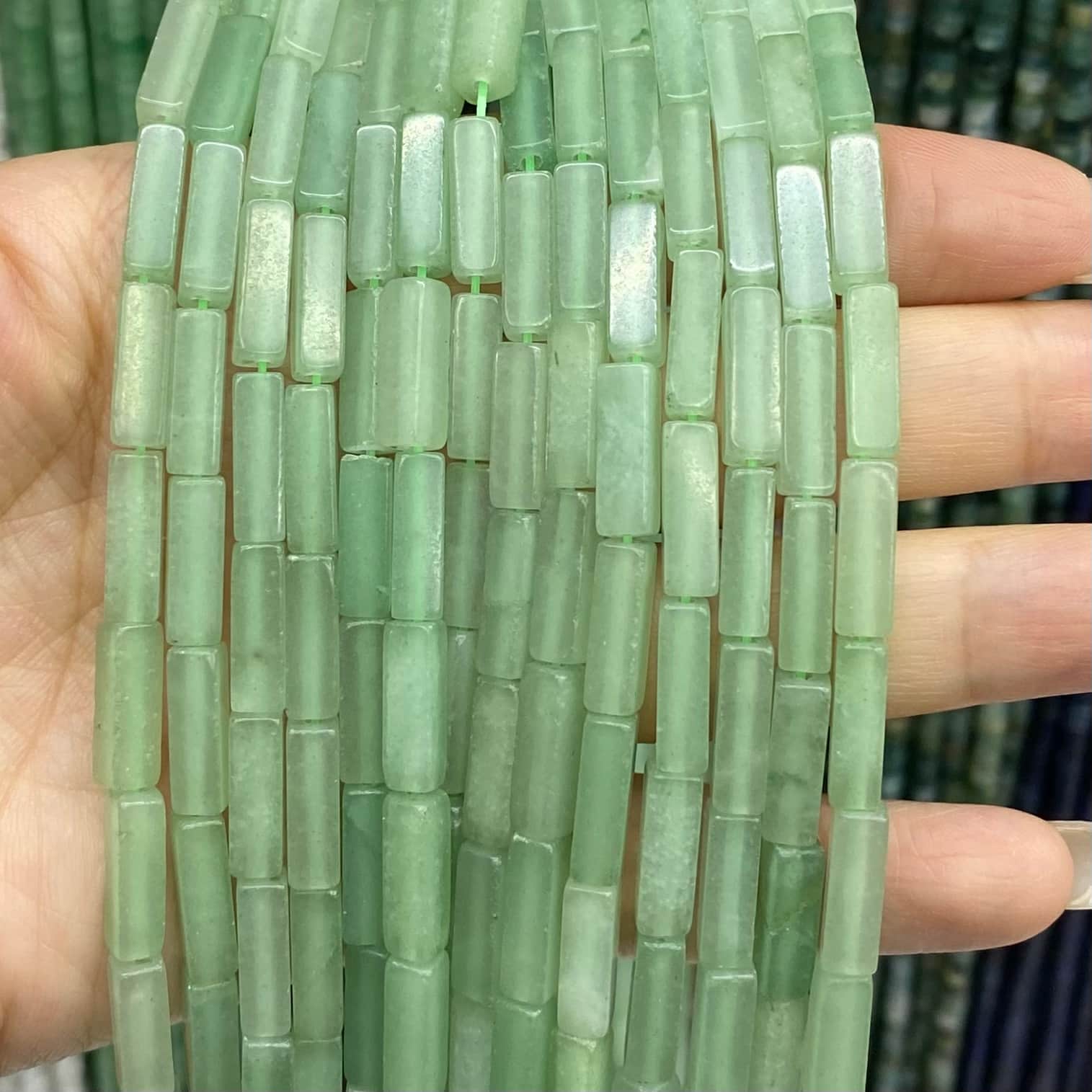 Square Tube Beads 4x13mm Quartz/Jasper/Agate/Crystal