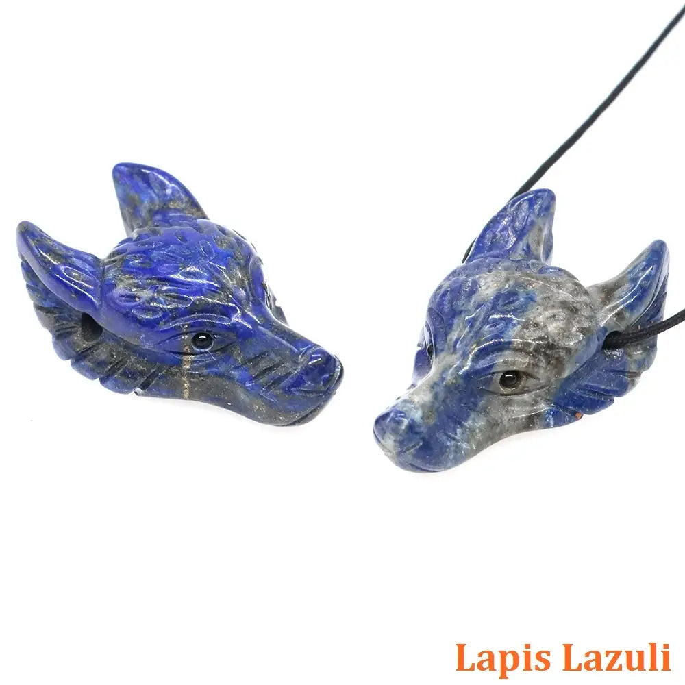Wolf Head Statue Hand Carved Animal Figurine