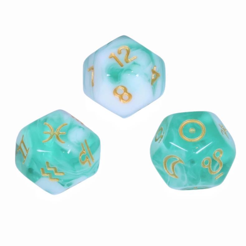 Healing Crystal Horoscope Dice Set of 3 Pcs