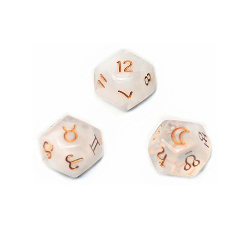 Healing Crystal Horoscope Dice Set of 3 Pcs
