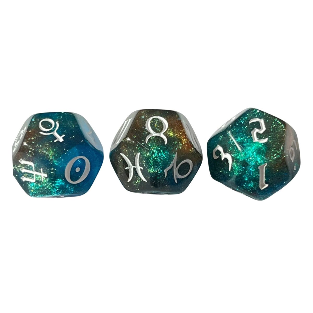 Healing Crystal Horoscope Dice Set of 3 Pcs