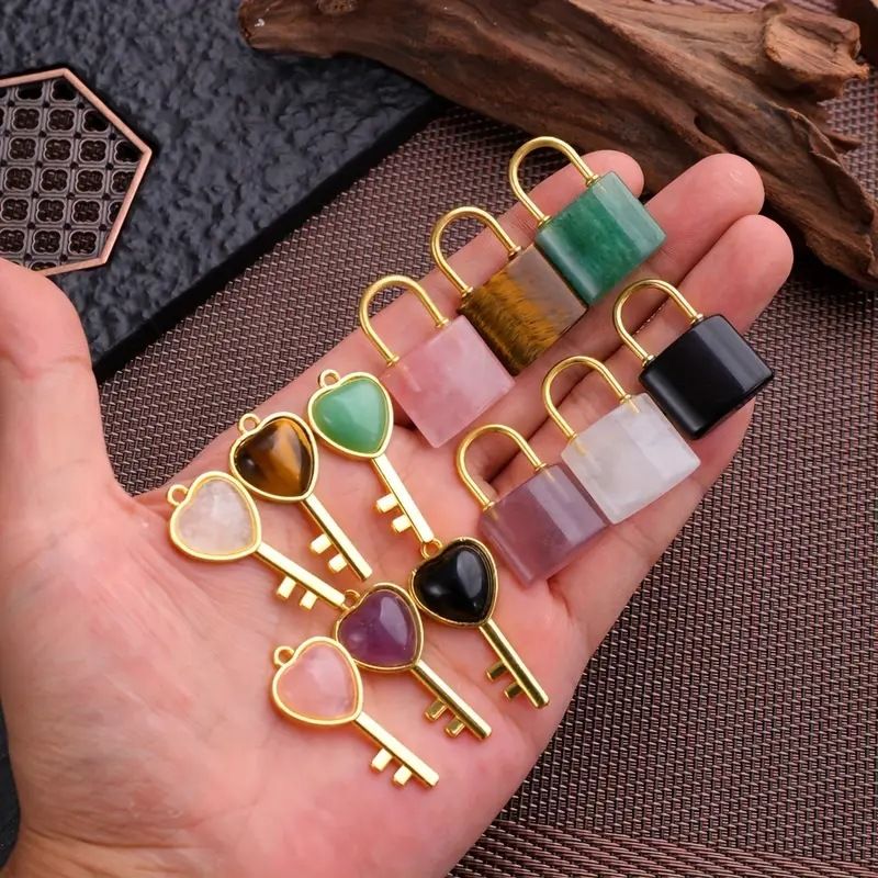 Healing Crystal Lover Keychains Set