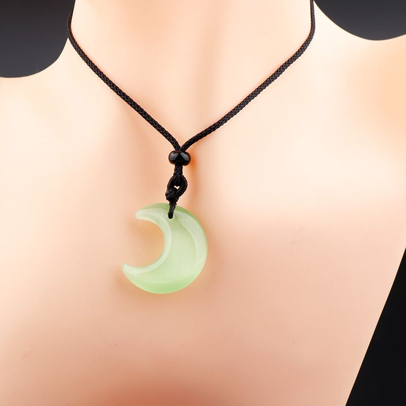 Healing Crystal Cats Eye Stone Pendant Necklace