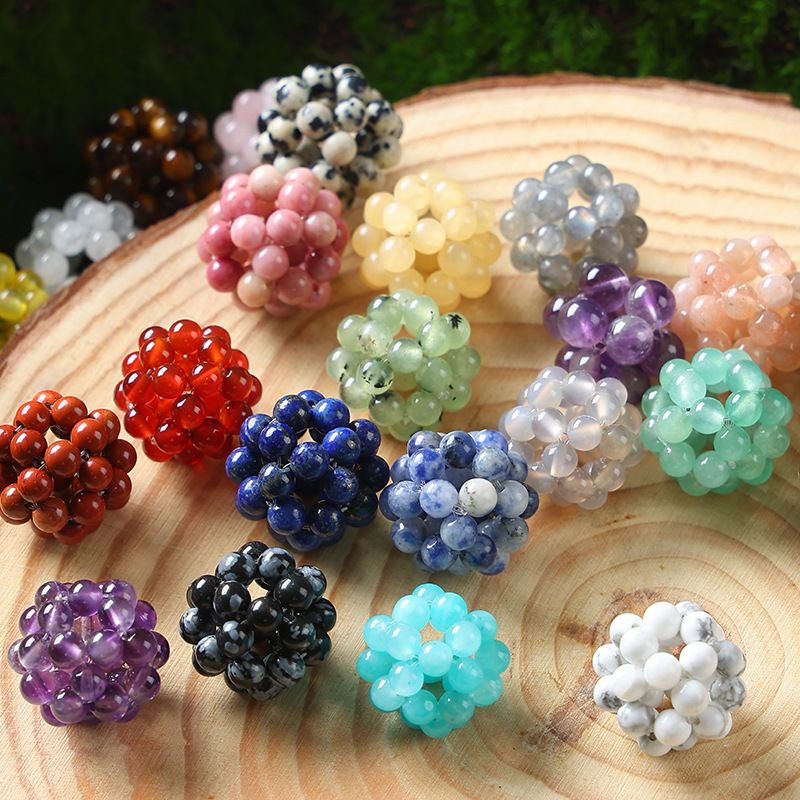 Handmade Crystal Stone Beads Ball Shape 1PCS