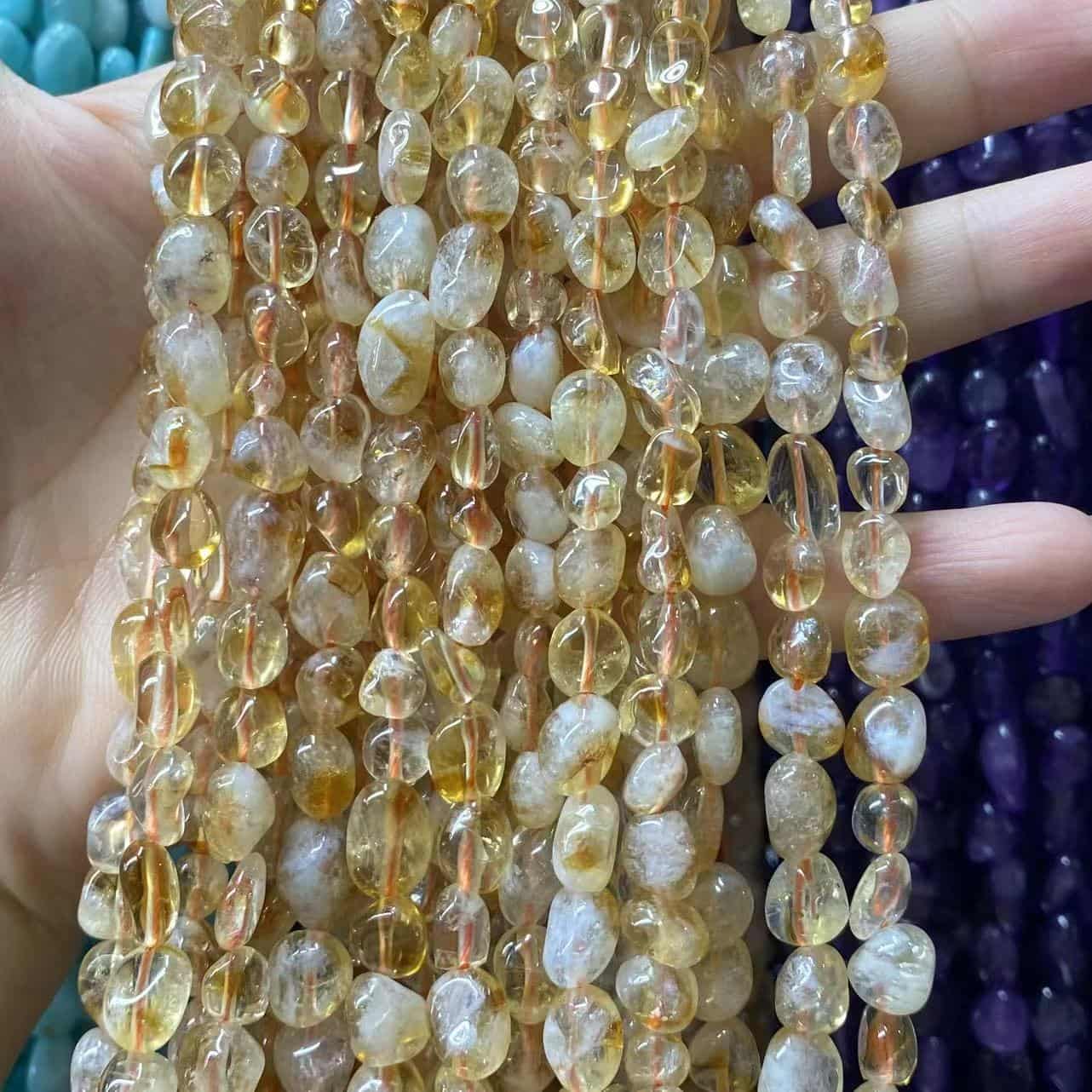 Nugget Smooth Beads 6-8mm Gemstone/Quartz/Jasper/Agate