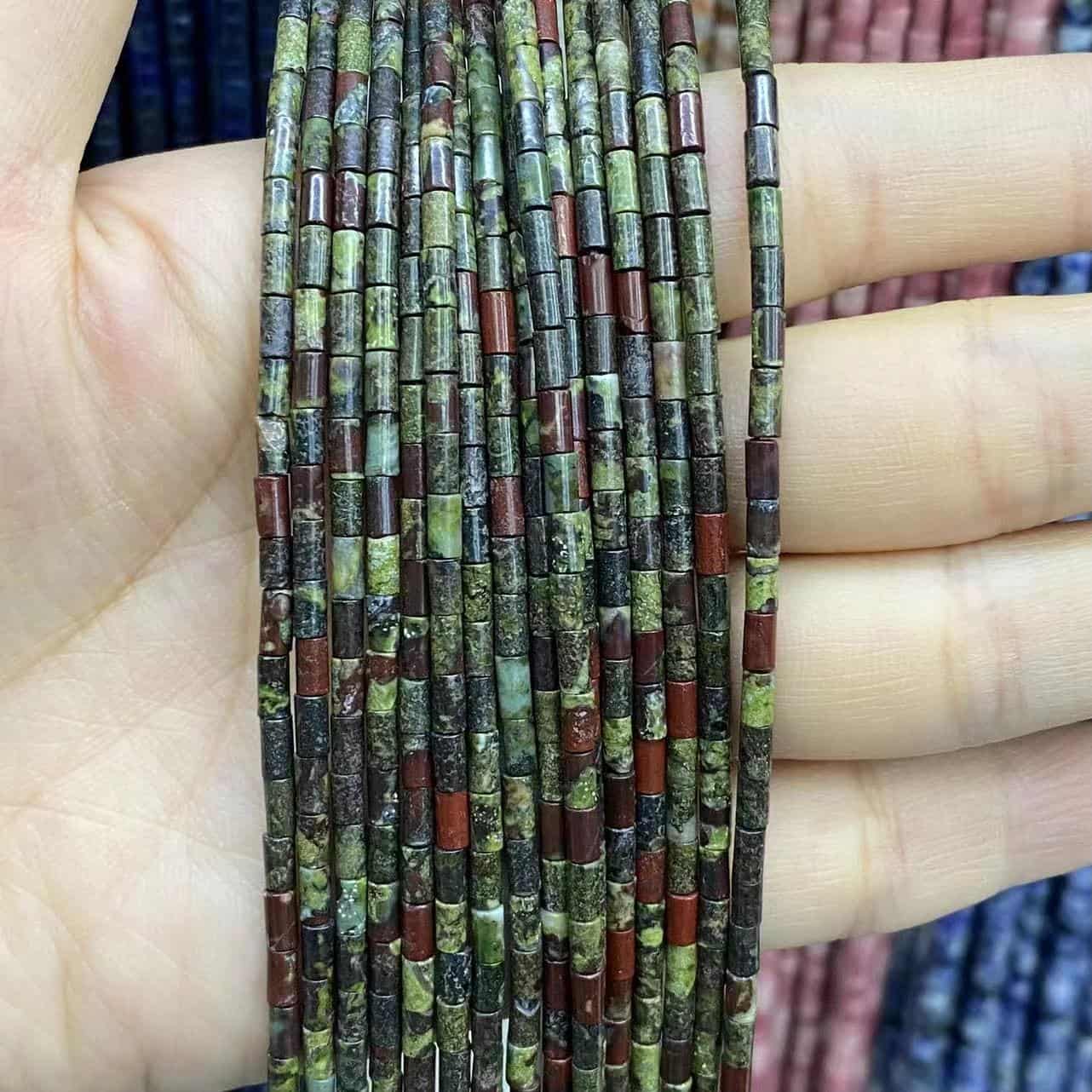 Cylindrical Tube Beads 2x4mm Quartz/Jasper/Agate/Crystal