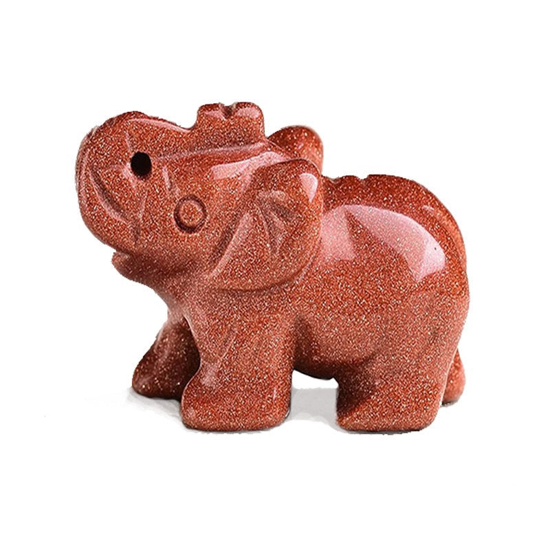 Elephant Figurine Hand Carved Animal Figurine