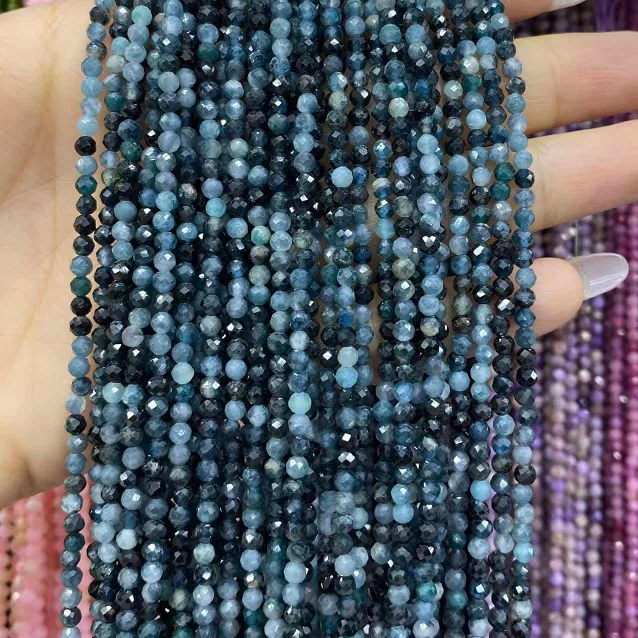 Tiny Round Faceted Beads Gemstone/Quartz/Jasper/Agate 2mm 3mm 4mm