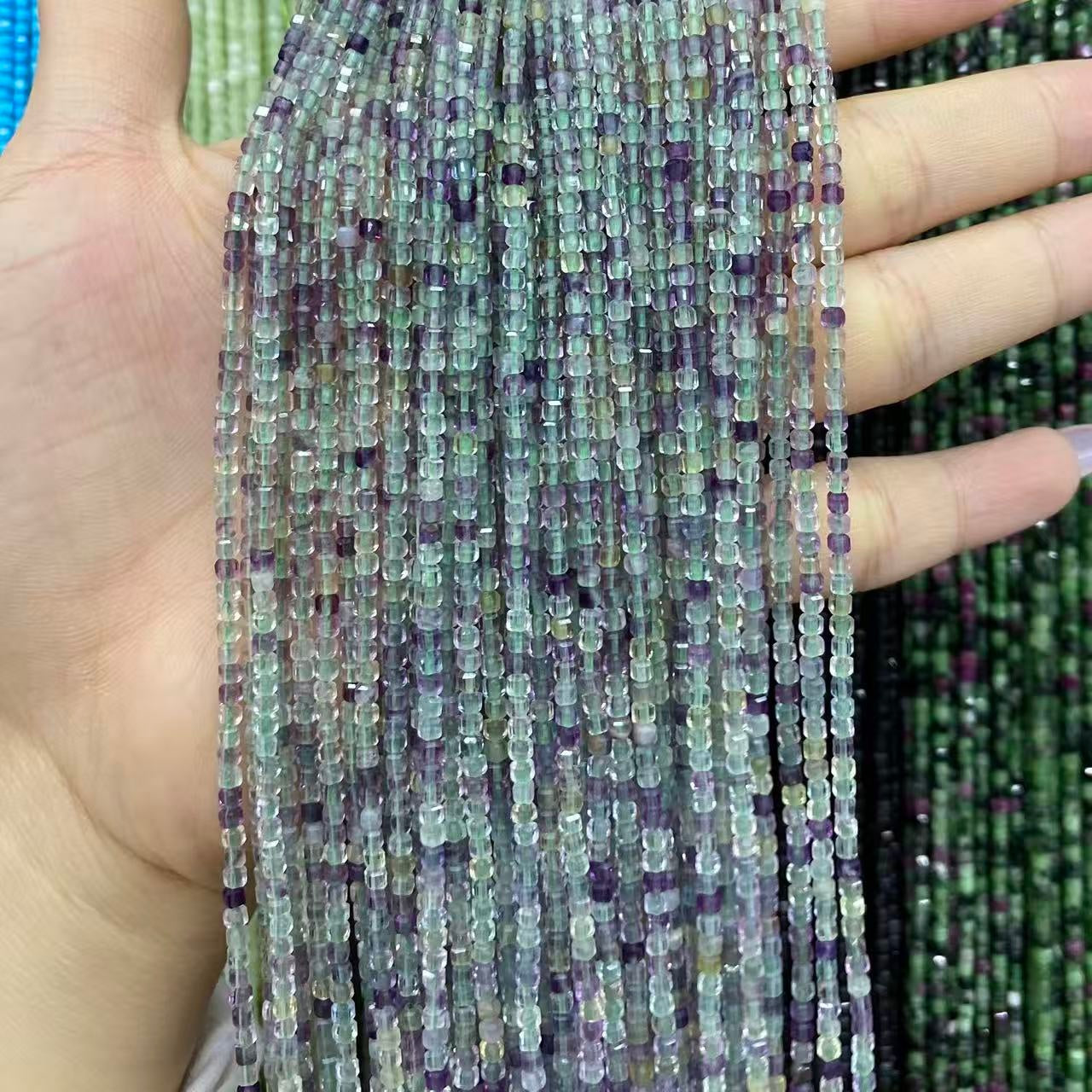 Tiny Square Faceted Beads 2-3mm Gemstone/Quartz/Jasper/Agate