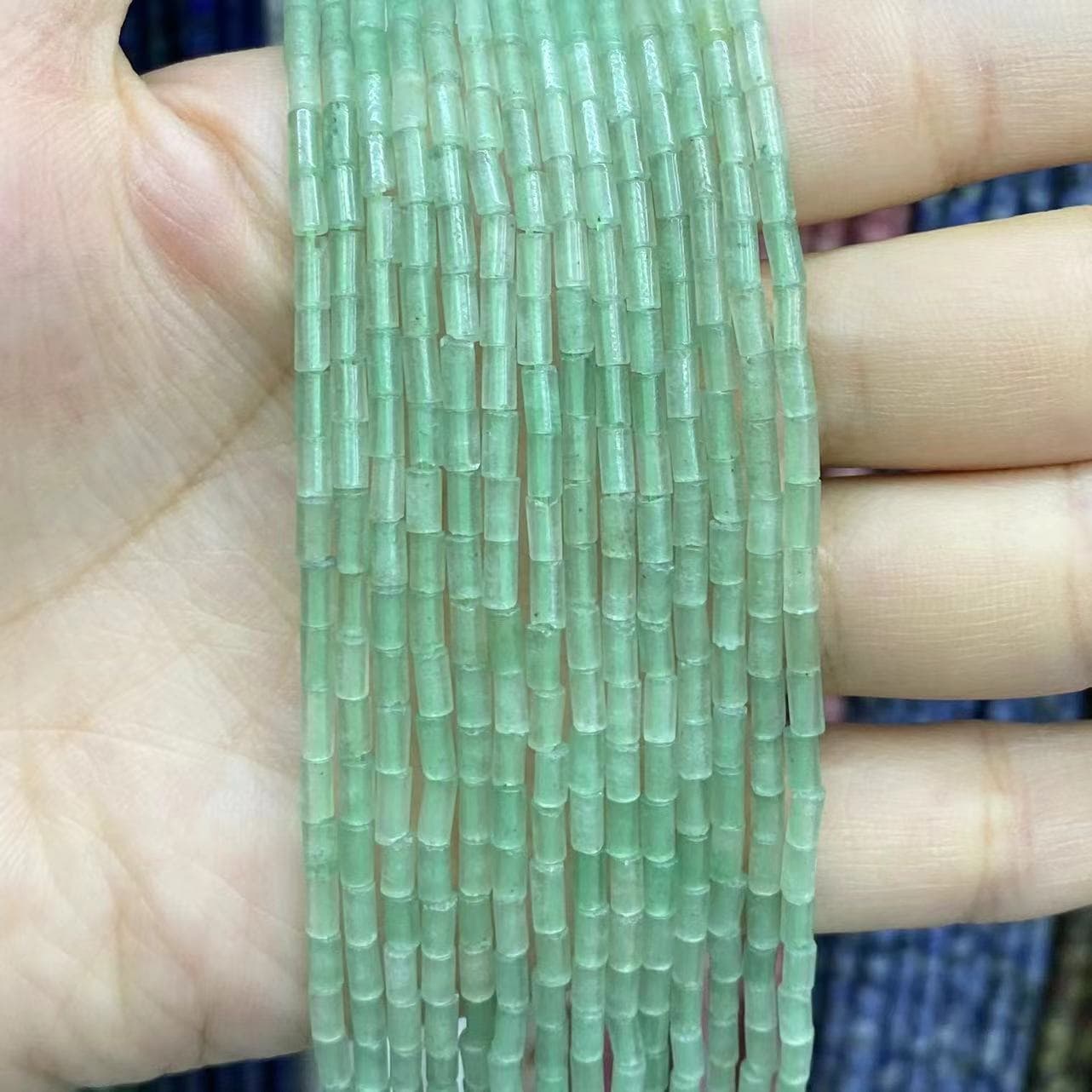 Cylindrical Tube Beads 2x4mm Quartz/Jasper/Agate/Crystal