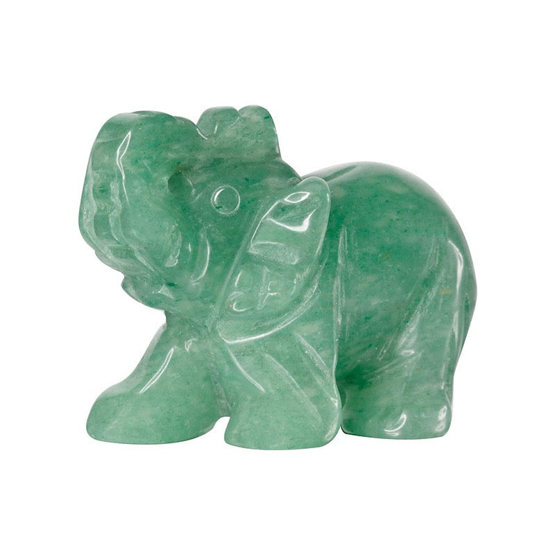 Elephant Figurine Hand Carved Animal Figurine